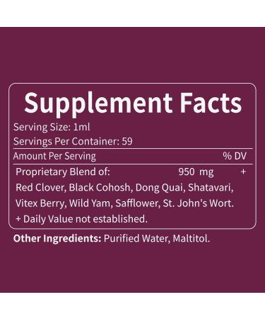 100% Natural Red Clover Extract - Herbal Drops for Hormone Balance Menopause & Bone Health Support | 2oz - Buy Online on GoSupps.com