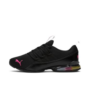 PUMA Women's Riaze Prowl Sneaker 8 Rainbow Black-luminous Pink