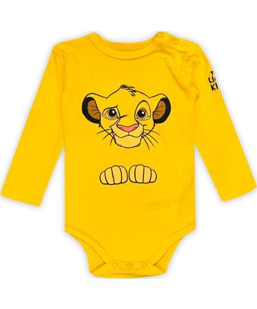 Disney Lion King Simba Cotton Bodysuit with Joggers - 24 Months (Yellow) - Buy Online on GoSupps.com