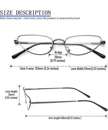 MMOWW Metal Reading Glasses for Men & Women - Lightweight Spring Hinge Slim Readers (Gray 3.0) - Stylish & Comfortable - Buy Online on GoSupps.com