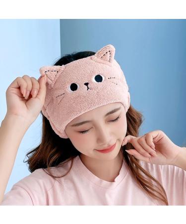 Bottone Plush Big Hairband Soft -face Embroidery Headband Elastic -slip Fleece Headwrap for Washing Face Makeup Tool Light pink - Buy Online on GoSupps.com