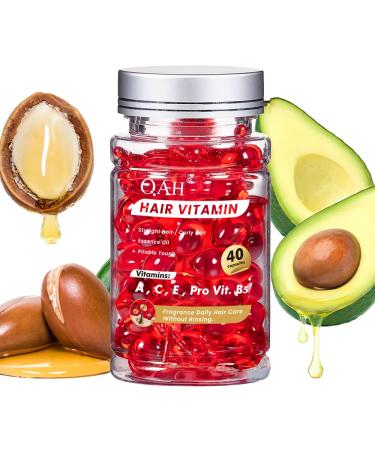 Hair Treatment Serum Hair Vitamin Serum Capsule Hair Growth Treatment with Argan Macadamia Avocado Oils Vitamins A C E Pro B5 No Rinse and Safe for All Hair