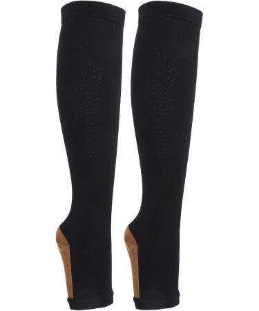 Compression Stockings with Zipper for Men & Women - Knee-High Open Toe Medium-Caliber Steady Support for Varicose Veins (XXL) - Buy Online on GoSupps.com