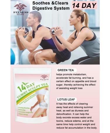 14-Day Flat belly Tea Natural Weight Loss and Detox Blend 30 Herbal Tea Bags Fat burner Belly Fats Burner Reduce Bloating Digestive Health Slim Stomach - Buy Online on GoSupps.com