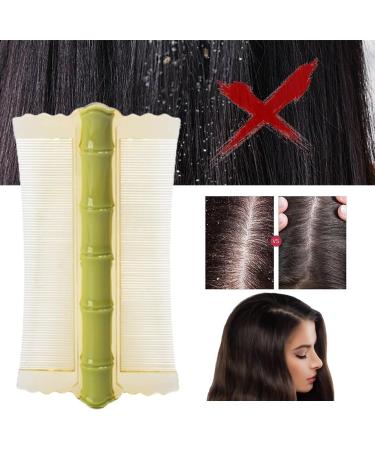 ASIEIT Double-sided Scalp Massage Comb Fine Tooth Hair Nit Comb Lice Comb Flea Lice Removal Comb Bamboo Shape for Adult Kids (Green) - Buy Online on GoSupps.com