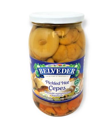 Belveder Pickled Hat Cepes 31.74 oz 900g, Vegan, Non-GMO, Gluten-Free Pack of 1 Pickled Hat Cepes Pack of 1