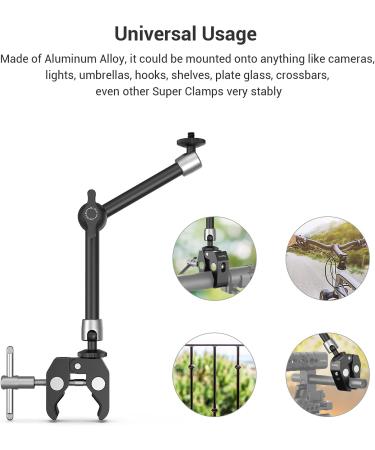 SmallRig Clamp with Adjustable Friction Power Articulating Magic Arm for LCD Monitor/LED Lights - KBUM2732B - Buy Online on GoSupps.com