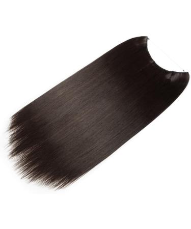 24" Wire In Hair Extensions One Piece Extensions Straight Hairpiece Long For Women Ladies- Dark Brown (60cm-120g) - Buy Online on GoSupps.com