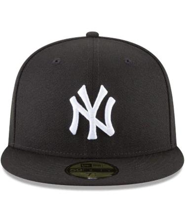 New Era New York Yankees Basic 59Fifty Fitted Cap Hat - Black/White - Size 7 1/2 - Buy Online on GoSupps.com