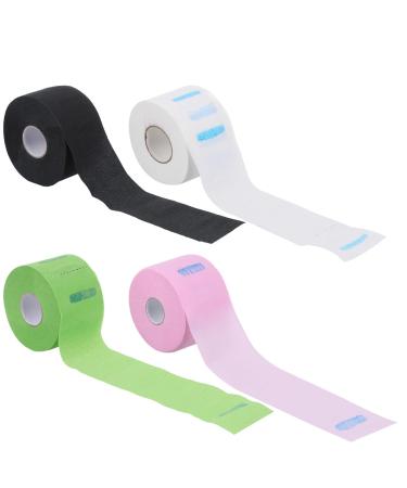 UKCOCO Bandes de Cou Jetables en Papier pour Salon de Coiffure 4 Couleurs 100 Pi ces Extensibles et Adh sives Protection pour Coupe Coloration et Soins Capillaires Outil