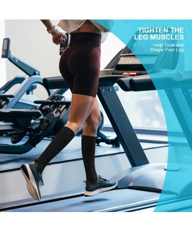 Acwoo Compression Stockings for Men & Women | Medical Knee Socks | 2 Pairs Black & Beige | Thrombosis Compression Socks - Buy Online on GoSupps.com