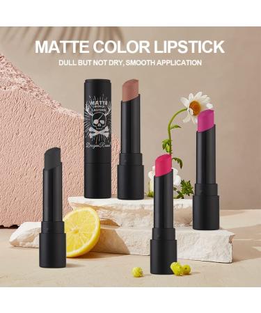 MIESCHER Pink Matte Lipstick: Smudge Proof & Long Lasting Velvety Formula, Intense Bold Color, High Pigmentation, Waterproof Lip Gloss - Perfect for Halloween Face Paint! - Buy Online on GoSupps.com