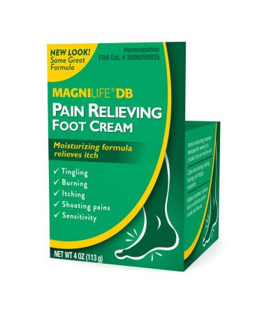 MagniLife DB Pain Relieving Foot Cream, Calming Relief for Burning, Tingling, Shooting & Stabbing Foot Pain, Moisturizing Foot Cream Suitable for Diabetic and Sensitive Skin - 4oz