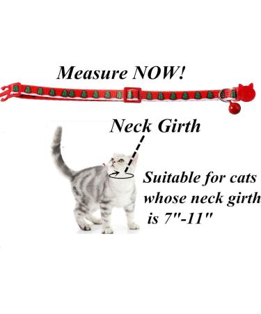 BoomBone Breakaway Cat Collar with Bell - Christmas Puppy Holiday Collars (Red/Green/Red) - Buy Online on GoSupps.com