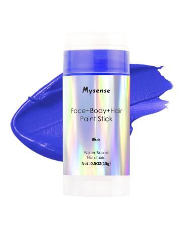 Mysense Blue Face Body Hair Paint Stick Water Based Washable Temporary Hair Paint Non-toxic Cream Body Paint for Adults Halloween Clown Avatar Smurf Mystique Cosplay Makeup 0.5oz(15g)