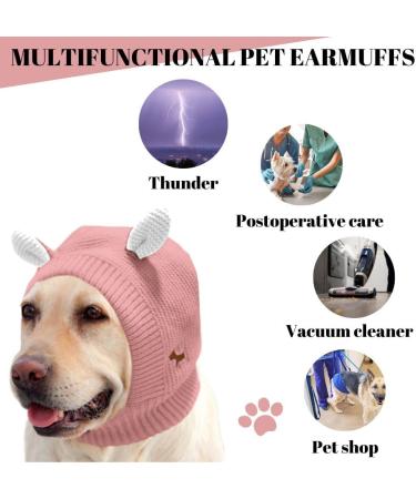 YAMEE Dog Winter Hats for Large Dogs Small Dog Hat Dog Ear Muffs Noise Protection Dog Knitted Hat Holiday Outdoor Walking Essential Clothing Matching (Small Pink) Small Pink - Buy Online on GoSupps.com
