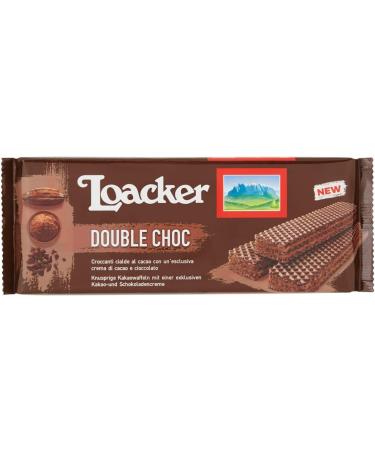 Loacker Loacker Wafer Double Shock Cookies with Chocolate and Cocoa Cream Pack of 3 175g