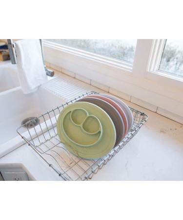 ezpz Mini Mat (Pewter) - Silicone Suction Plate for Babies & Toddlers - Self-Feeding & First Foods - Includes Travel Bag - Light Grey - Buy Online on GoSupps.com
