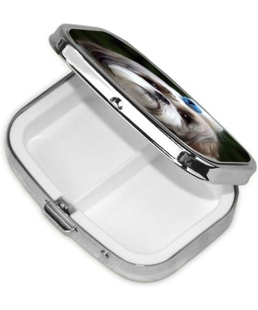 Shih Tzu Dog Pill Case - Cute 2 Compartment Travel Organizer & Purse Gift - Buy Online on GoSupps.com