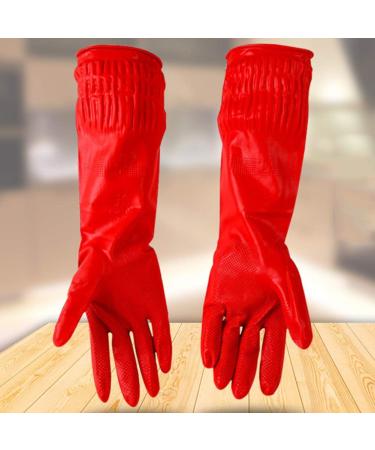 shlutesoy 1/5 Two Latex Household Kitchen Washing Long Gloves Protection Red 5 Pairs(10 Pcs) - Buy Online on GoSupps.com