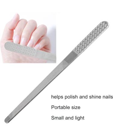 Nail Art File Portable Stainless Steel Nail File Safe Polished Double Side for Home for Beauty Salons - Buy Online on GoSupps.com