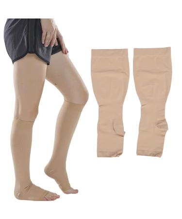 Kneehohe toe compression stockings 23 to 32 mmHg improved blood circulation thigh -high varicose vein stockings support for nurses running hiking (3XL)