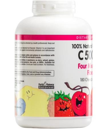 Natural Factors Vitamin C Chewable Wafers - 500 mg, 180 Mixed Fruit Flavor Chews - Buy Online on GoSupps.com