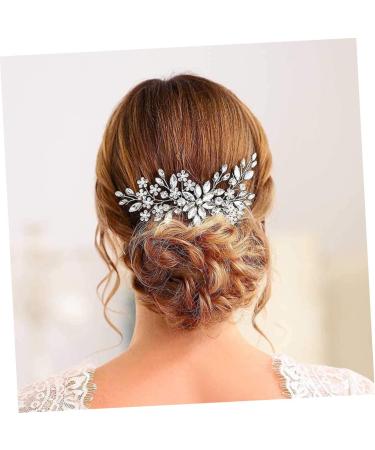 Angoily Crystal Inlaid Hair Comb Pearl Tiara Rhinestone Wedding Headdress Wedding Hair Combs Vintage Hair Accessories Flower Side Comb Wedding Hair Accessories Mosaic Bride Alloy Earring - Buy Online on GoSupps.com