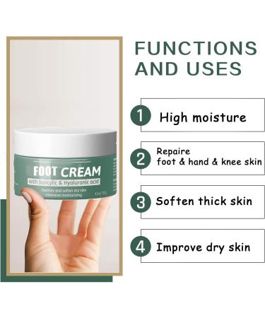 Urea Foot Cream 40% Cracked Heel Repair Cream Urea Cream For Cracked Heels and Dry Skin Foot Care Intensive Moisturizer Heel Balm For Cracked Heel Softens Feet & Hand & Knee Relieve Foot Pain-120g - Buy Online on GoSupps.com