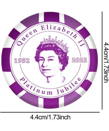 6 Piece Union Jack Flag Queen Memorial Badge - 2022 Platinum Jubilee Souvenir Brooch for 70-Year Anniversary - Buy Online on GoSupps.com