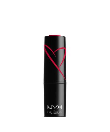 NYX PROFESSIONAL MAKEUP Shout Loud Satin Lipstick  Infused With Shea Butter - Cherry Charmer (Red Fuchsia) 1 Count (Pack of 1)