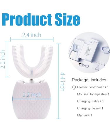 ENYOFLUR U-Shaped Automatic Toothbrush for Adults | 360 Cleaning | 30'' Timer | Wireless Charging | Travel & Home Use - Buy Online on GoSupps.com