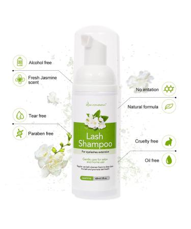 Eyelash Shampoo for Extensions | 60ml Foaming Cleaner for Salon & Home Use - Jasmine Scented - Buy Online on GoSupps.com