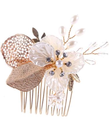 Housoutil 1pc Crystal Hair Comb Wedding Hair Comb Headpiece for Bride Bridal Comb Headwear for Women Gold Hair Comb Bridal Hair Comb Crystal Headpiece Tiara Leaf Miss Accessories - Buy Online on GoSupps.com
