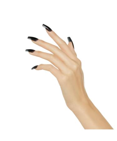 KISS Gel Fantasy Press On Nails - Black Long Square Shape 28 Nails + Glue Manicure Stick & Mini File - Shop Internationally - Buy Online on GoSupps.com