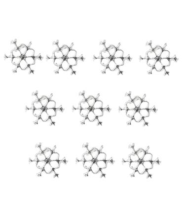 Stand Out With 10pcs 3D Art Alloy Snowflake Embellishments Fashionable Decorations X1231