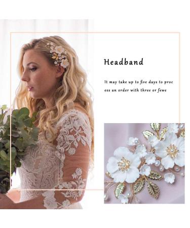 Edary Bridal Wedding Vine Gold Rhinestone Headpiece - Flowers & Leaves Accessory for Women & Girls | International Shipping Available - Buy Online on GoSupps.com
