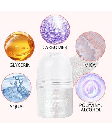  Jiounie Roll-on Glitter Body Gel Glitter Body Gel Glitter Body Gel Face Gel Shiny Hair Gel 25 ml White #01 - Buy Online on GoSupps.com