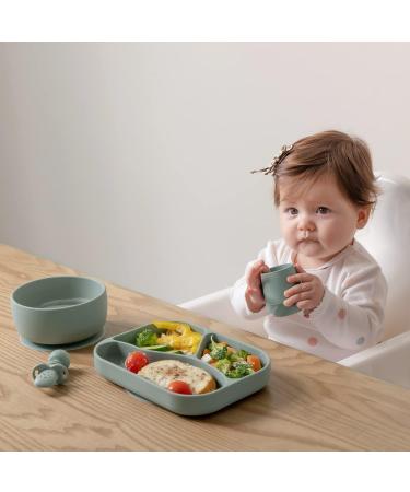 SAMiGO Silicone Baby Cups for 6-12 Months Infants - Set of 2 Tiny Open Training Cups for Baby Led Weaning - Serene - Buy Online on GoSupps.com