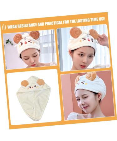 Zerodeko Animal Hair Hat Hair-drying Hat Dry Hair Turban Cap Hair Absorbent Cap Dry Hair Cap Quick Dry Hair Turban Head Bath Cap Bath Shower Cap Fast Drying Bath Cap Quick Drying Bath Cap White 63.00X25.00X2.00CM - Buy Online on GoSupps.com