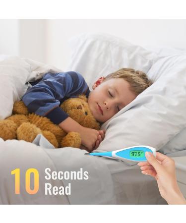 Buy Boncare Thermometer for Adults - Fast 10-Second Oral Fever Thermometer with Blue Display | International Shipping - Buy Online on GoSupps.com