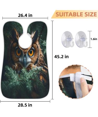 Owl Plant Beard Bib Apron | Men's Shaving Beard Hair Catcher | Perfect Gift for Dad & Husband | Father's Day Anniversary Christmas - Buy Online on GoSupps.com