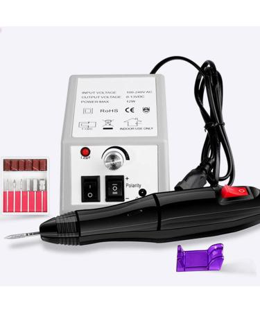 Shakven Manicure Pedicure Tools | Portable Electric File Nail Drill Machine Powerful Nail Tools with 6 Metal Drill Bits Electric Nail Drills White#c - Buy Online on GoSupps.com