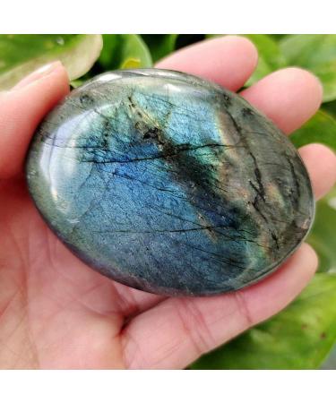 Healing Aura Crystal - Natural Blue Genuine Labrador Moonstone (90-95g) | Authentic Crystals for Wellness & Spirituality - Buy Online on GoSupps.com