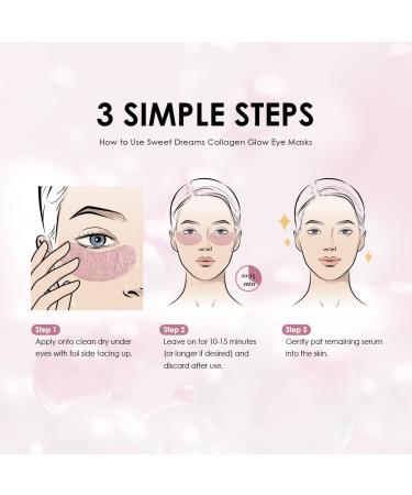 Sweet Dreams Collagen Glow Rose Gold Eye Masks - Under Eye Patches for Dark Circles & Wrinkles with Collagen, Niacinamide, Hyaluronic Acid & Peptides - Buy Online on GoSupps.com