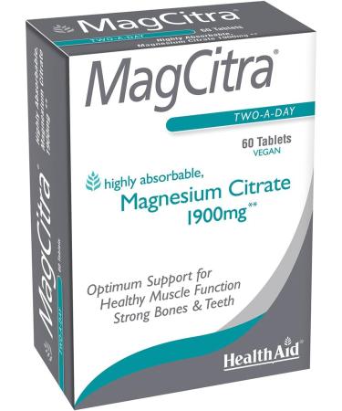 HealthAid Magcitra 60 Tablets - Natural Magnesium Citrate Supplement - Buy Online on GoSupps.com