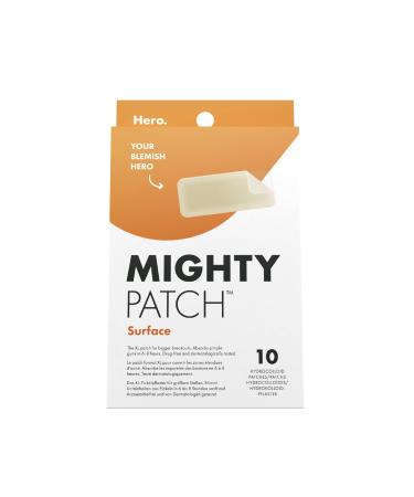 Mighty Patch Surface Spot Patches by Hero Cosmetics XL Spot Remover Hydrocolloid Patches Day & Night Acne Treatment & Anti Acne Dots Face & Body Spot Treatment Stickers - 10 Large Pimple Patches