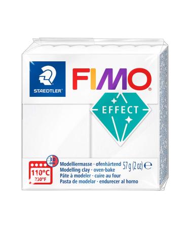 Staedtler FIMO Effects Polymer Clay - -Oven Bake Clay for Jewelry  Sculpting  Translucent White 8020-014 White translucen