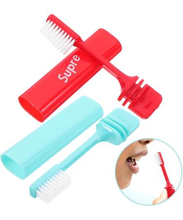 Partykindom 2 STK Travel Toothbrush Set - Collapsible Manual Toothbrushes for Couples | Perfect for Camping & Travel with Detergent Case - Buy Online on GoSupps.com