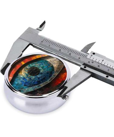 Giant Eye Portable Metal Pill Box - Round Mini 3-Compartment Travel Organizer for Small Pills - Buy Online on GoSupps.com